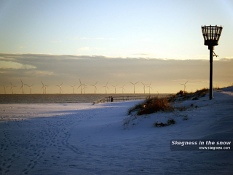 Skegness beach in the snow